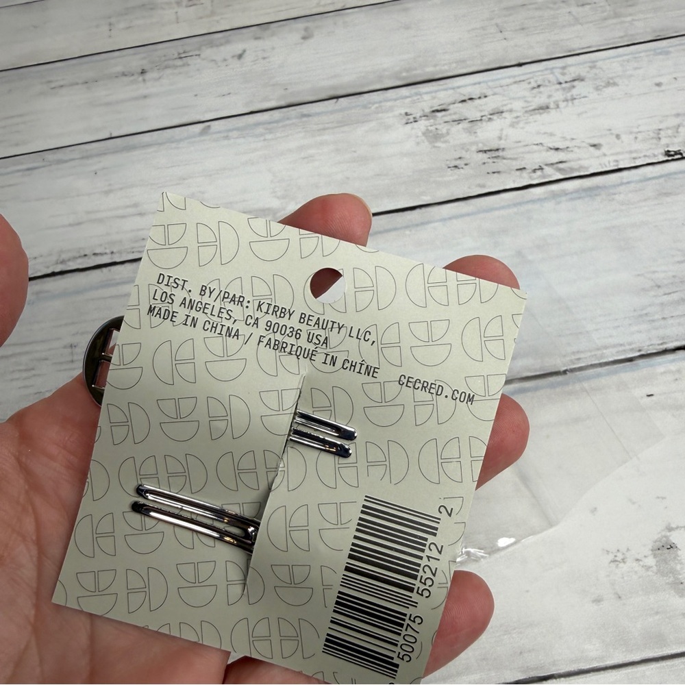 CeCred Silver Metal Hair Clips — Set of 2 - Picture 2 of 2